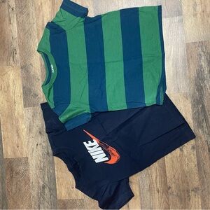 New Mix Kids Green and Blue Striped Tee